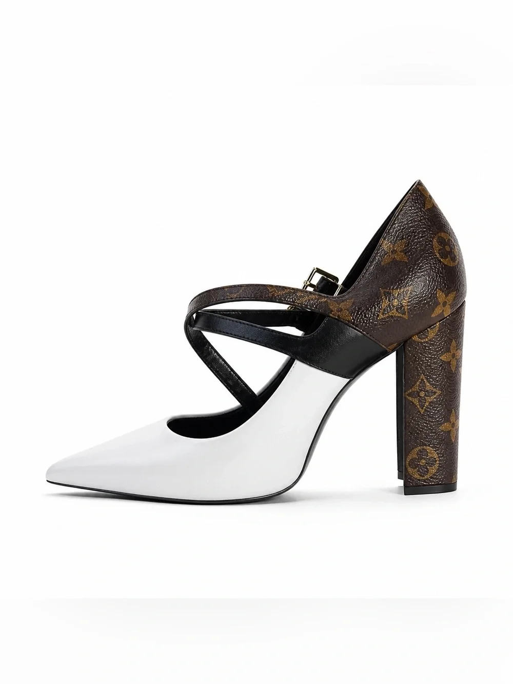 Louis Vuitton Matchmake Monogram Damier Tressage Pumps White size 40
